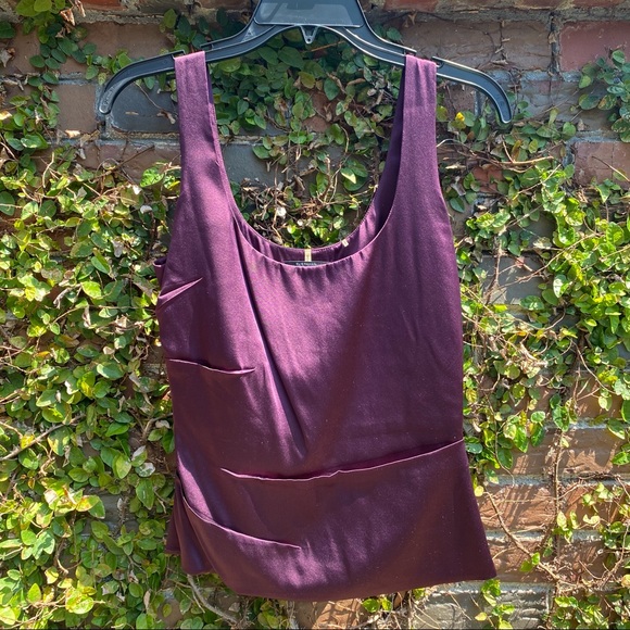 Ellie Tahari eggplant silk top, small - Picture 1 of 4